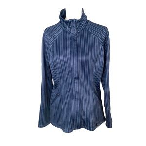 Recoil Navy Striped Zip Up Jacket Size M